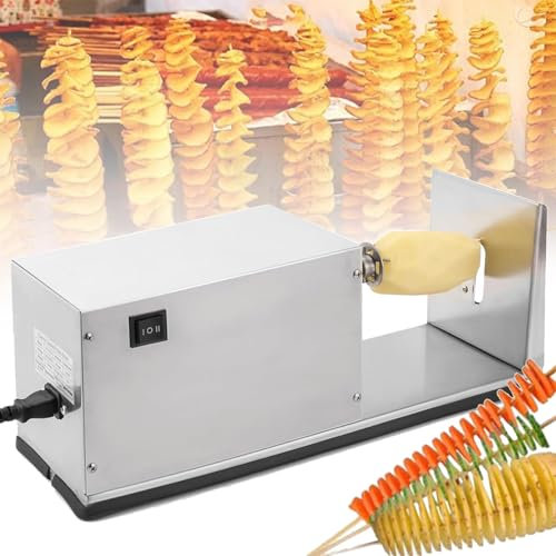 Beachtiful Affettatrice a Spirale Elettrica Affettatrice Tornado in Acciaio Inossidabile Affettatrice per Patate con Macchina per Patatine Antiscivolo per Patate alla Frutta Patatine Tornado