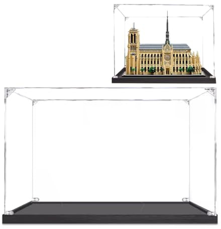 WDDSPSH Acryl Vitrine Schaukasten für #21061 Notre-Dame de Paris, Staubdichter Schutz Aufbewahren & Organisieren (Schwarz)