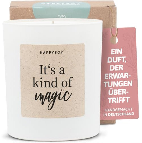 Geschenke für Frauen - Duftkerze mit Spruch - Dankeschön, Kerze im Glas, Handgemachte Kerze - Sojawachs - Weiß