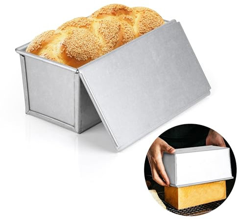AZKEEGREY Brotbackform mit Deckel, Brotbackformen Kastenform für Kuchen und Brot, Toastbrot Backform brotformen zum Backen 34x14x12cm
