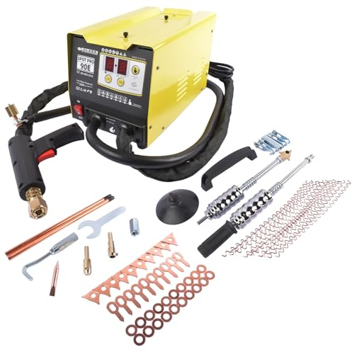 Mazonda Spot Welder Dent Puller 220V UK Car Body Dent Repair Kit Digital Operation Panel Small Welding Spot 2 Welding Guns Included