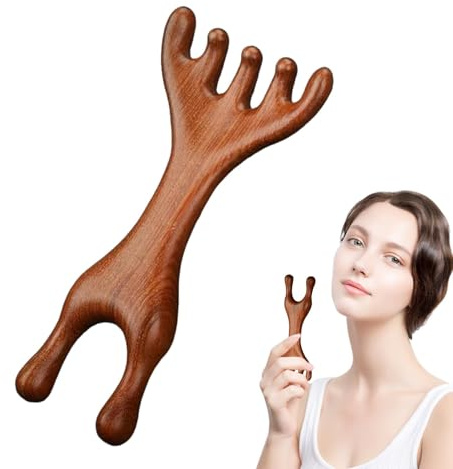 Sandelholz Kopfhautmassagegerät - Natürliche Holz Kopfhaut Massagebürste | Beruhigendes Kopfhautmassagegerät | Handgefertigte Sandelholzbürste, Estr Relief