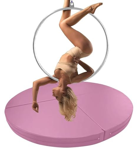 PRMTYUP Sturzmatte Aus Stahlrohr, Klappbare Pole Dance-Matte, Sicherheitskissen Für Yoga-Übungen, rutschfeste Sicherheitsmatte Mit PU-Lederüberzug Für Stangen,04,120 * 10cm