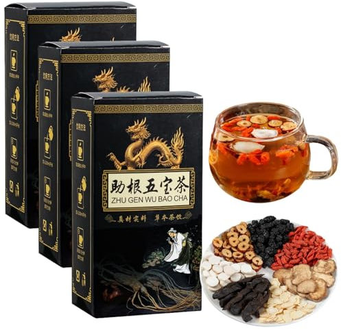 Ginseng Five Treasures Tee Nierentee, Nierentee-Formel Ginseng Five Treasure Tee,Kidney Detox Tea,Healthy Kidney Cleansing Tea,Men's Essentials Nierentee (3)