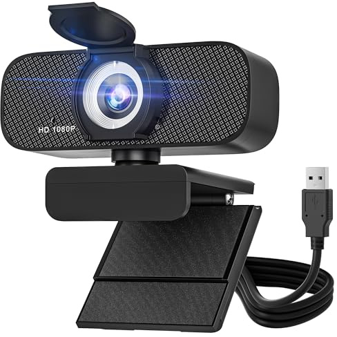 SZGIARUY Webcam for PC with Microphone, 1080P Computer Camera with Auto-Focus & Low Light Correction, Plug & Play USB Camera for Laptop/Desktop, Noise-Reducing Mic for Zoom/Skype/Teams/Online Classes