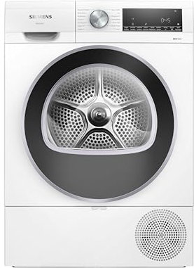Siemens WQ43G2D0EM, iQ500, Smarter Wärmepumpentrockner 9 kg, Selbstreinigender Kondensator, autoDry, speedPack, Reversierende Trommel, Nachlegefunktion, halbe Beladung, Trommelinnenbeleuchtung, Weiß