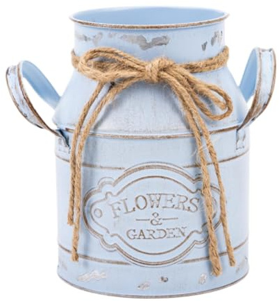 predolo Conteneur à Fleurs en Forme de Pot à Lait, Accessoire de Jardin, Bleu