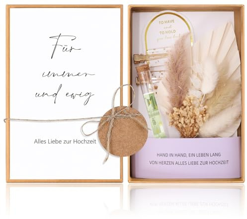 Hochzeitsgeschenke für Brautpaar Geldgeschenk Hochzeit Geld Geschenk Box Inklusive Hochzeitskarte Geschenkbox Kunststoff Reagenzglas Jutesäckchen zur Hochzeit Verlobung Hochzeitstag