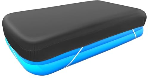 Lawnrden Uppblåsbart poolöverdrag, rektangel, 3 x 1,8 m, UV-skydd, vattentätt, uppblåsbart poolskydd, inbyggt elastiskt band för utomhus| Uppblåsbar