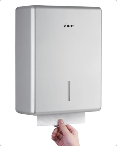 AIKE Verbreiterter Papierhandtuchspender, 400-Blatt Wandmontage Für H2, H3, Z/V/C-Falz & Multi-Falz (für Größe ≤25,2 * 11,5cm), AK5302H