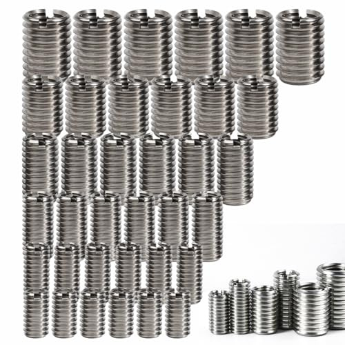 Rowglow 36pcs Insertos Roscados Adaptadores M10 M8 M6 M4, Kit De ReparacióN De Tuercas Insertos Reductores Adaptadores Para Tuercas Hexagonales De Acero Al Carbono Galvanizado