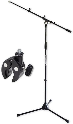 keepdrum MS106 Mikrofonständer mit K-M 23690 Universalklemme Stativklemme 3/8 Zoll