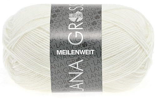 LANA GROSSA Meilenweit 50g | Sockenklassiker, waschmaschinenfest | Handstrickgarn aus 80% Schurwolle & 20% Polyamid | 50g Wolle zum Stricken & Häkeln | 210m Garn FB1101