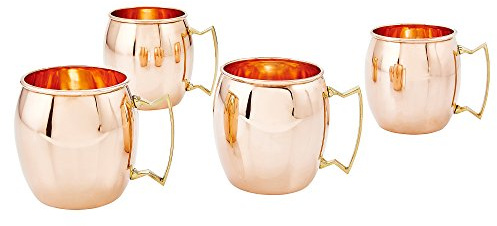 Old Dutch International, Purveyors of the ORIGINAL MOSCOW MULE MUG, Unlined Moscow Mule Mug, 16-Ounce, 100% Pure Copper, Set of 4 (OS429)