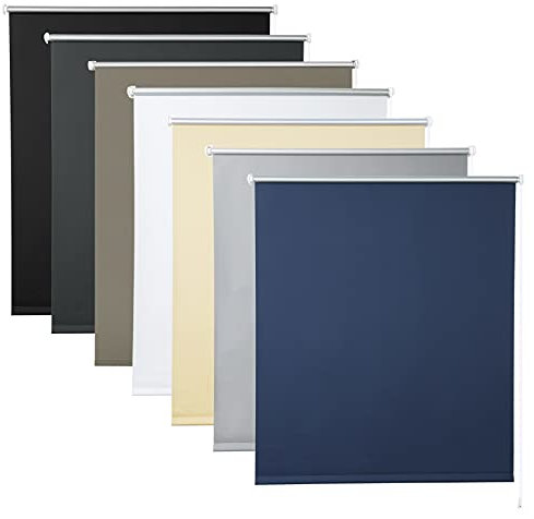 WOLTU Verdunkelungsrollo ohne Bohren, Thermo Verdunkelungsrollo mit Kette, Sichtschutz, für Türen und Fenster, 80 x 160 cm, Blau