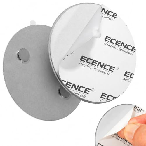 ECENCE Rökdetektor magnethållare 20 Självhäftande magnethållare för rökdetektor Ø 70 mm snabb och säkert montage utan borrning och skruvar, för alla brandvarnare och rökdetektorer