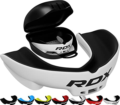 RDX Mundschutz Kampfsport, Zahnschutz für Sport, Ideale Atmung und Anpassbar, Zahnschutz Zum, MMA Kickboxen Hockey Football Muay Thai Rugby Mit Praktischer Aufbewahrungsbox, Erwachsene Junior