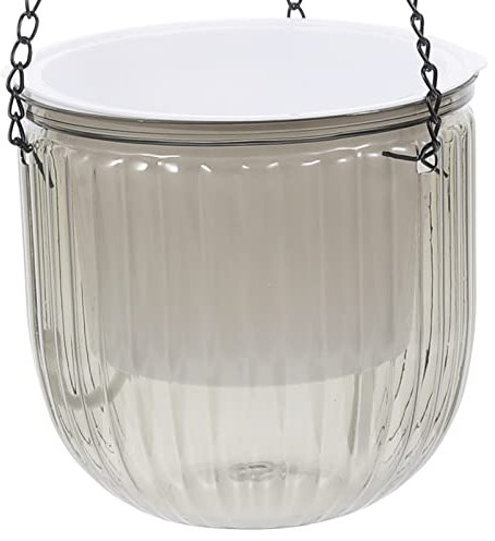 Happyyami Self-watering Hanging Flower Planter Pot Automatic Watering Visible Water Level for Home Office Garden Decor Lazy Plant Pot for Effortless Gardening