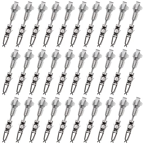 SG Store 30 Stück Mini-ISO-Kontakt-Mikro-Timer-Crimp-Buchse für 0,50 mm² – 1,00 mm² Kabelquerschnitt 17–20 AWG Drahtdurchmesser Silber