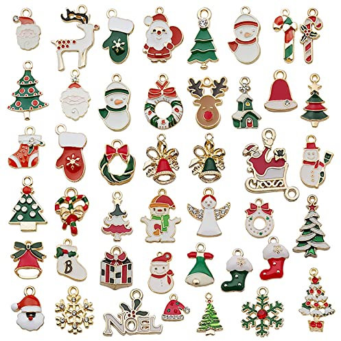 Générique - Lot de 20 Mini-Pendentifs en Résine pour Décorer Sapin et Fête de Noël - Mini Figurines de Noël en Alliage - Ornement Suspendu Sapins