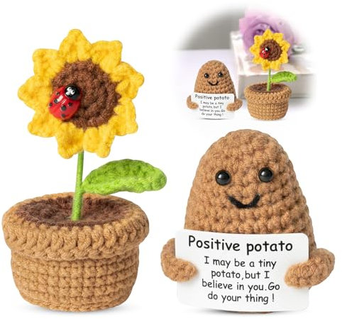 SPERMUOY Pocket Hug Sonnenblumen,Glücksbringer Sonnenblume Puppe,Positive Kartoffel Deutsch Positive Potato für Gute Besserung Geschenk, Einschulung Geschenk