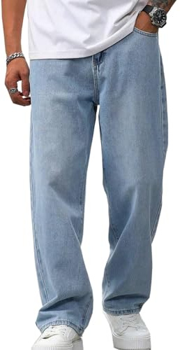 Herren Jeans Baggy y2k Hip Hop Jeanshose Streetwear Skateboard Jeans Teenager Jungen Loose Fit Pants