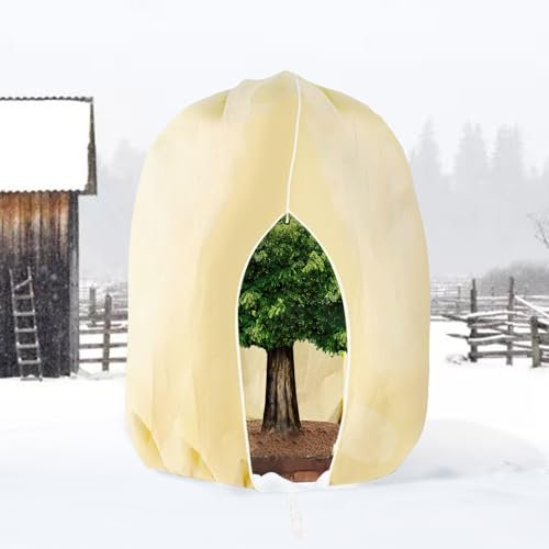 BTONGE Protection hivernale pour Plantes, Protection des Plantes d'hiver 250 x 360 cm, Protection Contre Le Gel Grand Sac pour Plantes en Pot avec Fermeture éclair, Protection hivernale pour