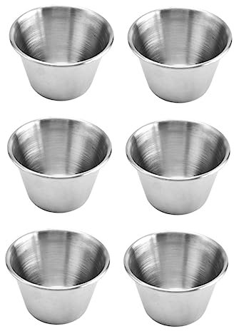 Garneck Dip-sauce-becher 6 Stück Edelstahl-soßenschalen Für Ketchup Senf Honig Senf Aufbewahrung