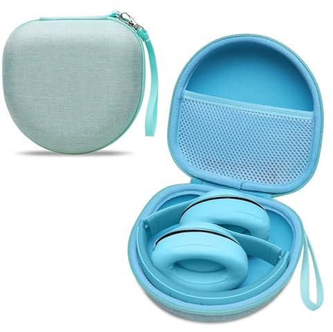 XANAD Hard Headphone Case for Anker Soundcore Q20i Beats KVIDIO JLab TOZO Foldable Headphones with Storage Pocket for Travel (Mint Green)