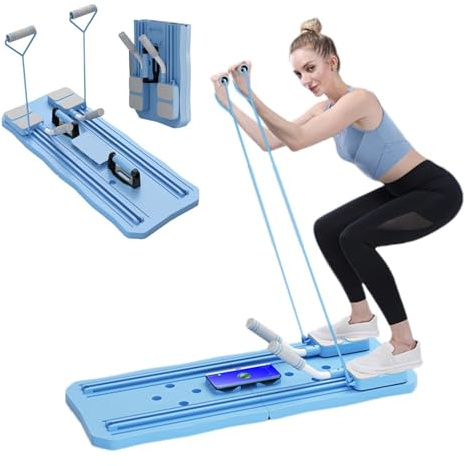 Pilates Reformer, Reformer Pilates Maschine mit Einstellbarem Widerstand, Pilates Reformer für Zuhause, Faltbarer Reformer für Pilates mit Support, Ab-Roller Pilates Maschine, für Ganzkörpertraining