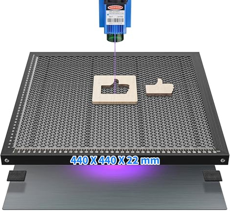 440*440 mm Table de découpe laser alvéolaire, plaque en aluminium résistante avec table à alvéoles en acier pour découpe et gravure laser efficace, accessoire essentiel pour réseau laser (17,32 x