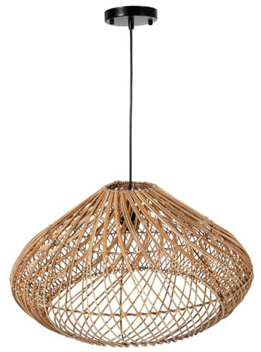 VIVANNO Deckenlampe Deckenleuchte Rattan LUNAR 55x32 cm bambus natur
