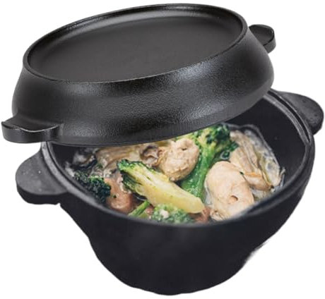 Pentola da forno olandese con coperchio - Utensili da cucina olandese resistenti - Pentola olandese fusa ad alte prestazioni, utensili da cucina olandese resistenti, doppie maniglie per