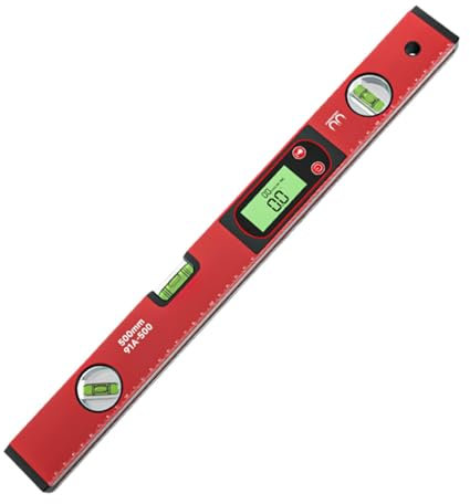 Niveau à bulle horizontal, outil de nivellement précis, résistant aux chocs, matériau ABS, rouge, 50 cm, pour rénovation de maison, travaux de construction