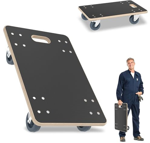 LZQ Transportroller Rollbretter Möbeltransportrollen mit Feststellbaren Rädern 600 x 400 x 145 mm Max 200 kg Tragkraft für Umzug Möbel-Transport Outdoor & Indoor (1 Stück)