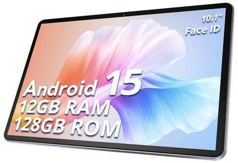 SVITOO Tablet Android 15 de 10 pulgadas, 12 GB de RAM + 128 GB de ROM (1 TB TF), Octa-Core, 1280 x 800 HD, 6000 mAh (con NTC), Widevine L1, 8MP + 5MP, 2.4G + 5G WiFi, GPS, Bluetooth 5.0, con funda