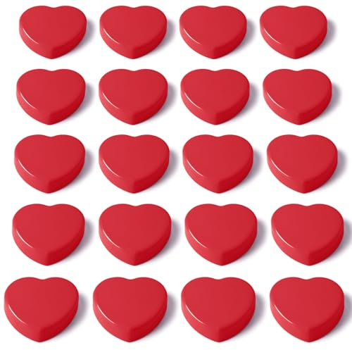 PYJLBX 20 Piezas Imanes Nevera Corazón Rojo, Imanes Potentes Imanes Pizarra Magnetica, Mini Iman Nevera Pequeños Magnets para Pizarras Blancas Escuela Cocina Oficina Hogar Calendario y Manualidades