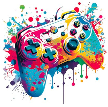 milaosk 3D Gamer Väggklistermärken Gamer Väggklistermärken Akvarell Stil Gamepad Väggklistermärke Videospel Stor Väggdekoration Affisch Spel Barnrum Barn