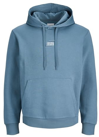 JACK & JONES Sweat à Capuche Jjcorp Graphic Noos, Bleu Mirage, L, Blue Mirage., L