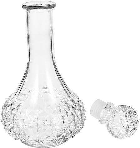 KICHOUSE Decanter Bicchiere da Whisky Spesso 500 Ml in Vetro Trasparente Addensato Bottiglia Multifunzionale per Vino Elegante per Intrattenimento e Ristorazione