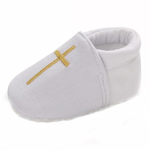 Sehfupoye - Zapatillas de bebé de algodón suave con suela flexible, zapatillas de casa, botines de bautismo para 0-18 meses, zapatos transpirables para niños y niñas