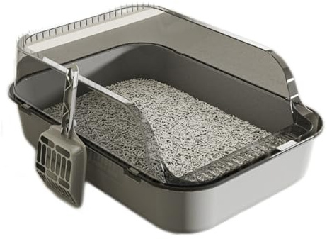 Lettiera per Gatti Semichiusa con Recinzione Alta, Toilette per Gattini | 40x28x16cm Sabbiera, Toilette per Piccoli Animali, Contenitori per Lettiera per Gatti Ispessiti, Anti-Schizzi