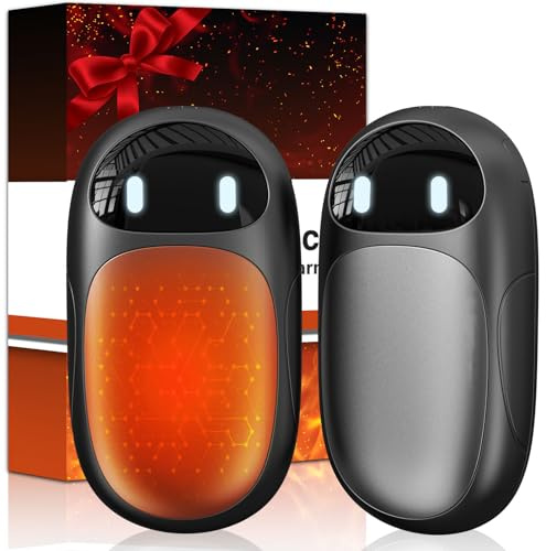 DDKJ Hand Warmers Rechargeable 2 Pack,【16-36 Hrs】Magnetic Electric Reusable Hand Warmer, Mini USB Pocket Heater,Cute Ai Instant Heated Gadgets Christmas Stocking Gifts for Women Men Gloves Golf Hiking