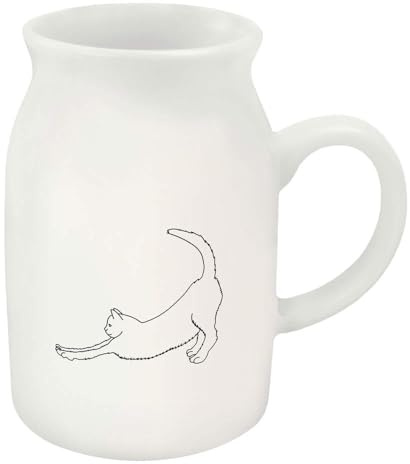 Azeeda 300ml 'Cat Stretching' Ceramic Milk Jug (MJ00020760)