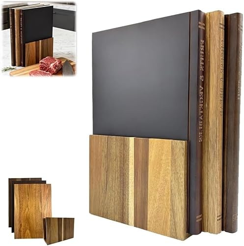 Cutting Boards for Kitchen, Cutting Board That Looks Like Books, Chopping Board Set of 3 with Stand, Tray for Cheese, Bread, Vegetables,Serving for Parties & Home