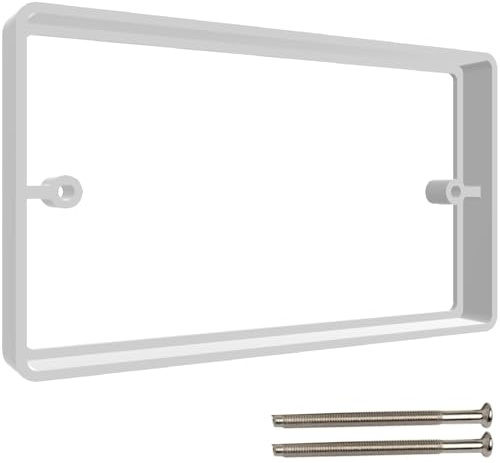 10 mm ultradünner Wanddosen-Abstandshalter für 2-Gang-UK-Steckdosen, doppelte elektrische Steckdosenverlängerung, Einbaurahmen für geflieste, MDF- oder getäfelte Wände (weiß)