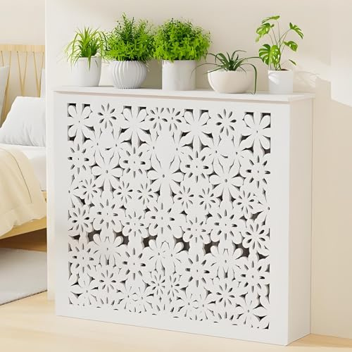 Modern kylarskydd skåp hylla enkel bärande värmeskåp skydd elegant vit kylarhylla för hem och vardagsrum 203 x 23 cm