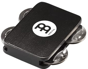 Meinl Percussion Jingle Tap, Schwarz (JT-S-BK) | Schelleninstrument für Cajon, mit Klettverschluss, Siam Eiche und Stahl
