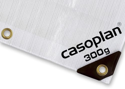 CASOPLAN 300g Heavy Duty Abdeckplane aus PE-Bändchengewebe mit stabilen Messingösen in diversen Größen erhältlich. Extrem reißfest und wasserdicht. (3 x 4m)