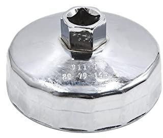 sourcing map 15 Flöten 80mm Ölfilterschlüssel Ölfilterkappen Satz Stahl Ölfilter-Werkzeug Silber